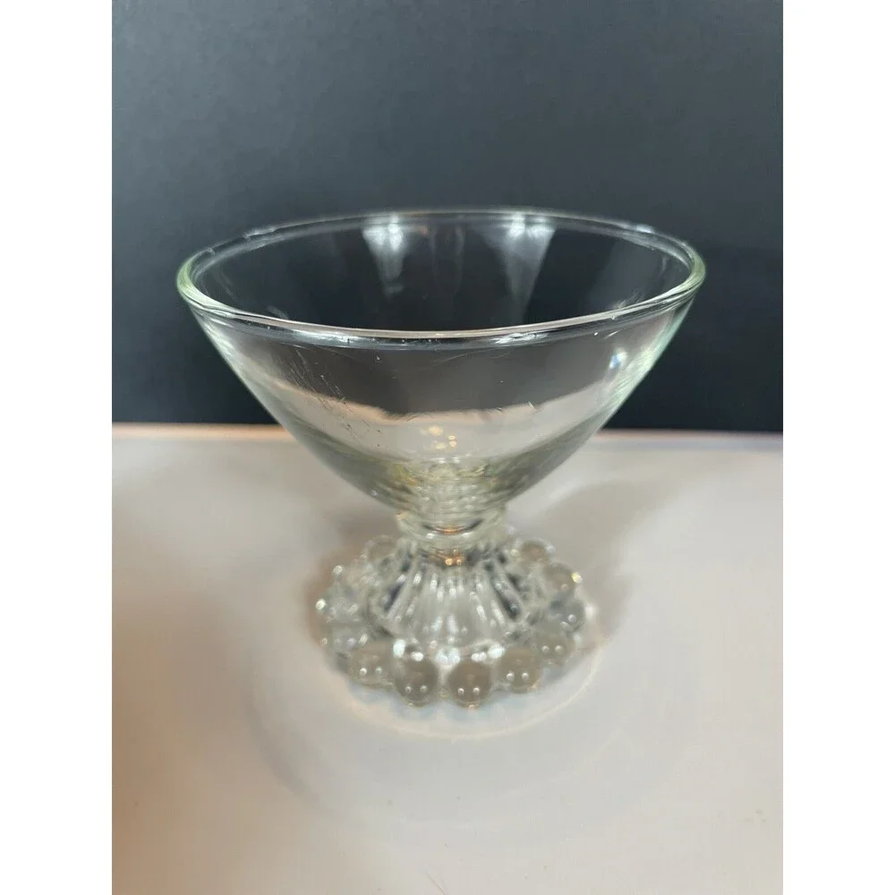 Vtg Anchor Hocking Glasses Berwick Boopie Clear Champagne Tall Sherbet Set 6